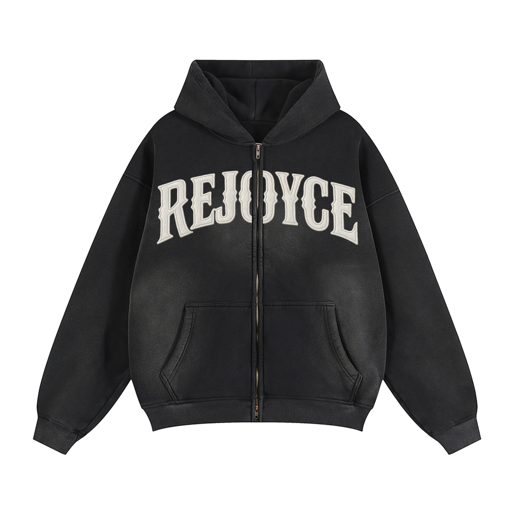 Sunfade Two-way Zipper Boxy Fleece Hoodie