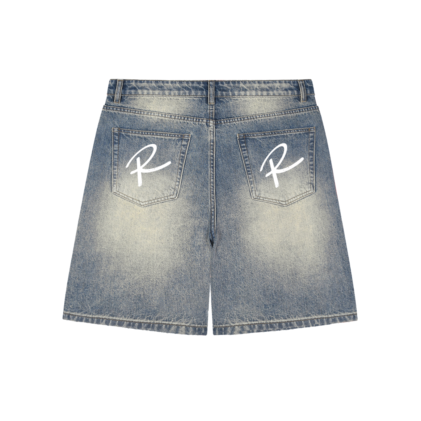 Faded Distressed Baggy Denim Shorts