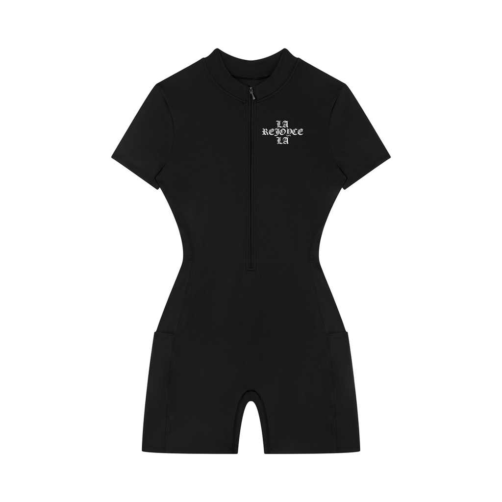 Women's Quarter-Zip Short Sleeve Romper