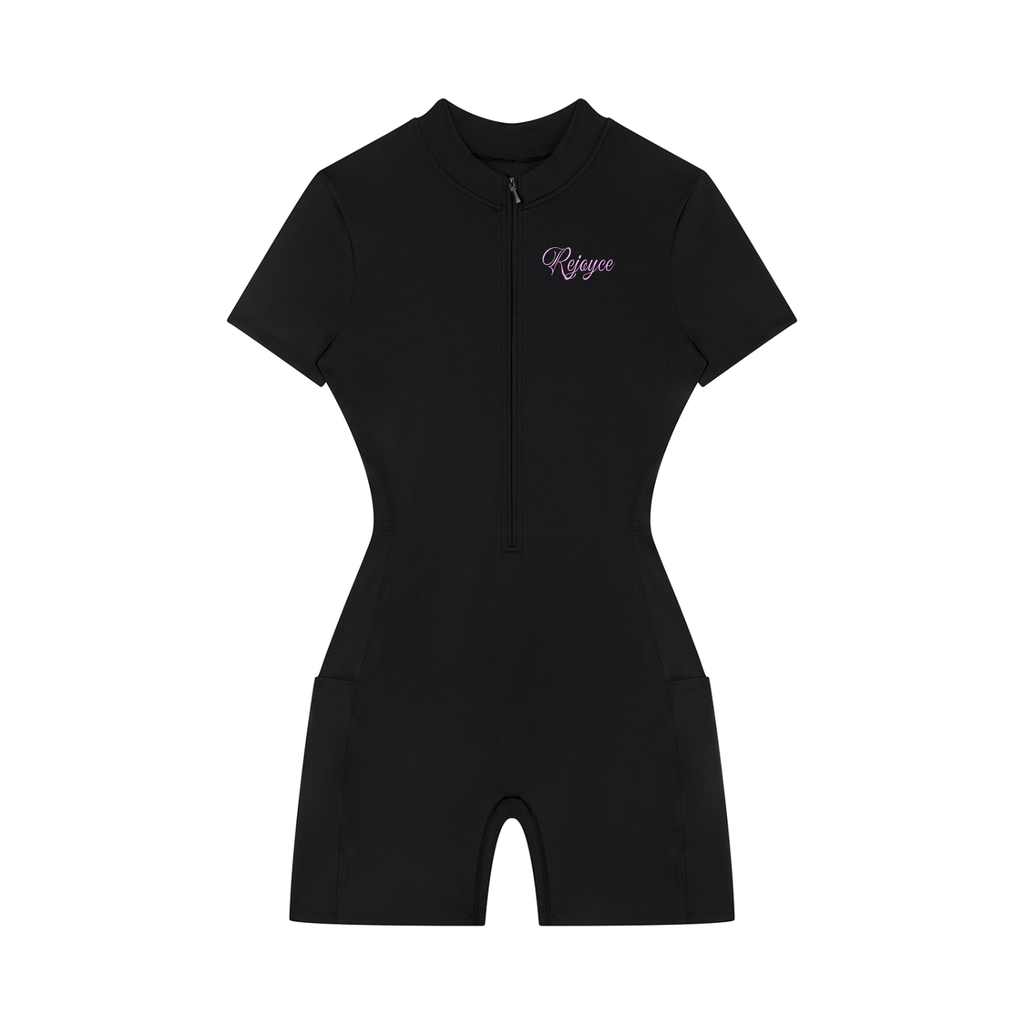 Women's Quarter-Zip Short Sleeve Romper