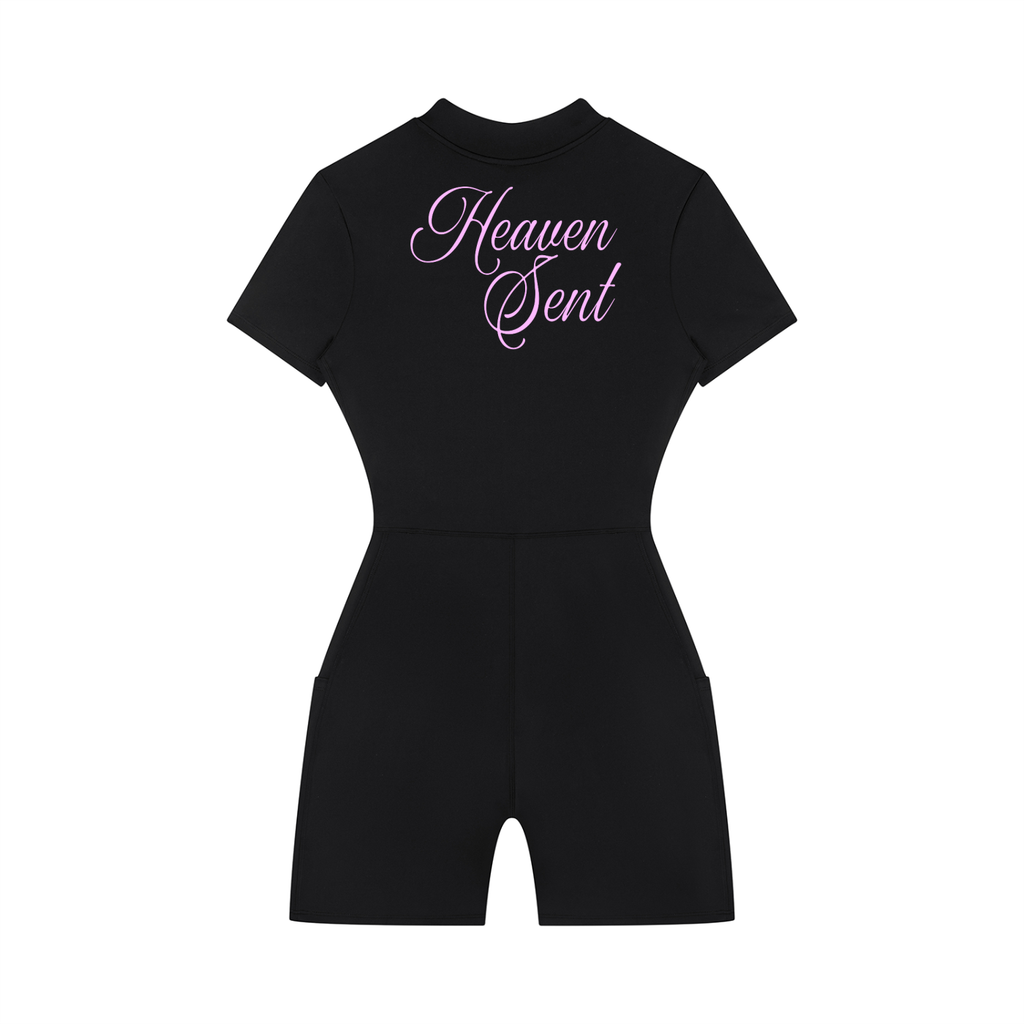 Women's Quarter-Zip Short Sleeve Romper