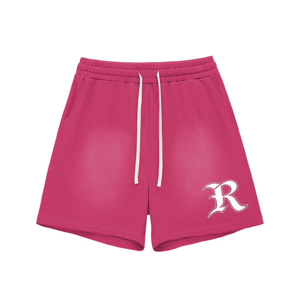 Sun Fade Raw Edge Cotton Shorts
