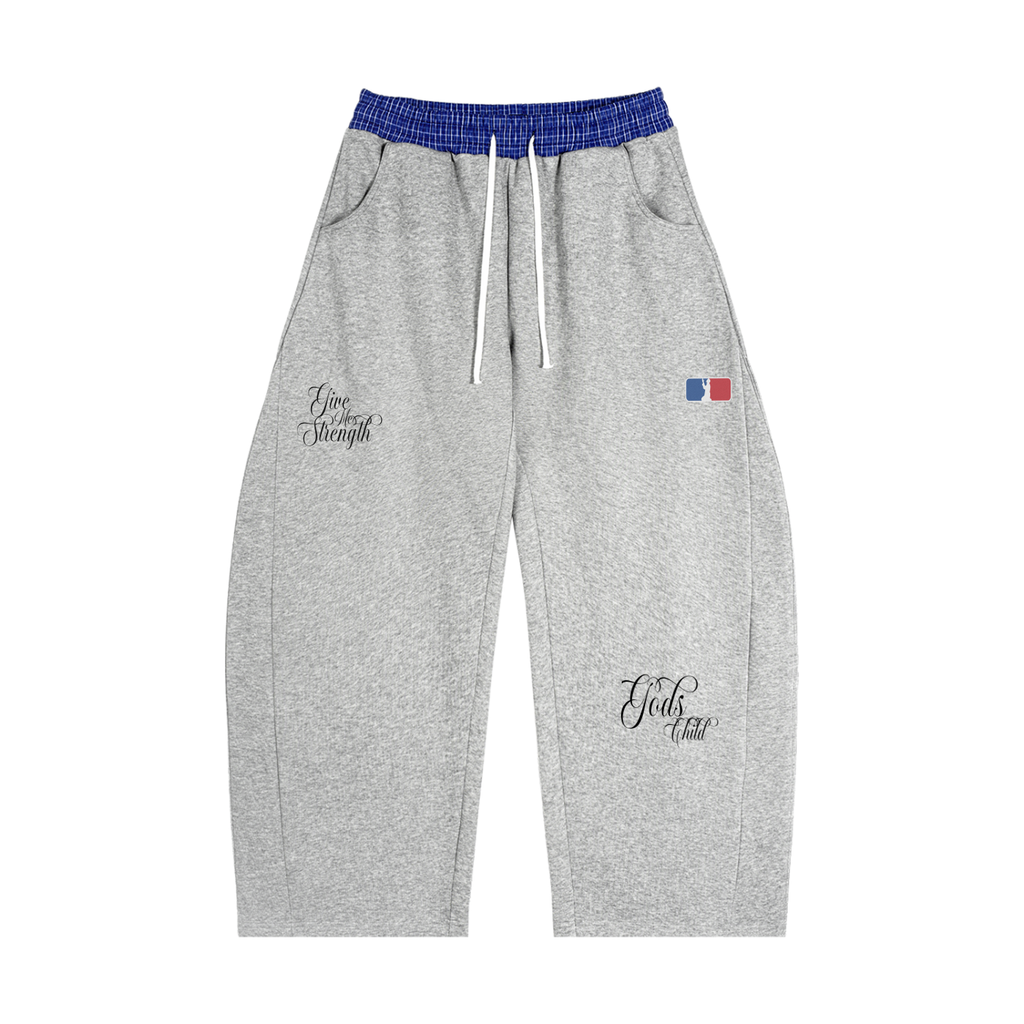 Plaid Waistband Barrel Sweatpants