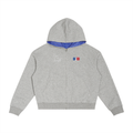 Contrast Plaid Boxy Zip Hoodie