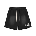 Sun Fade Raw Edge Cotton Shorts